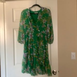 Eva Mendes green floral dress